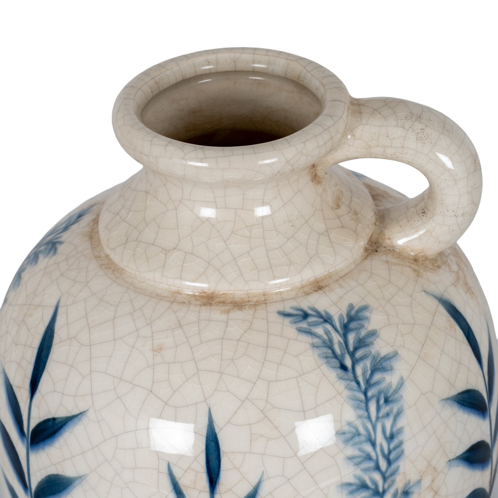 Indigo Inkleaf Ceramic Amphora Jug Vase
