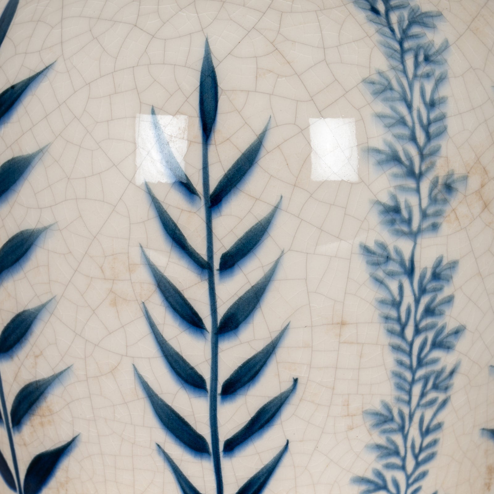 Indigo Inkleaf Ceramic Amphora Jug Vase