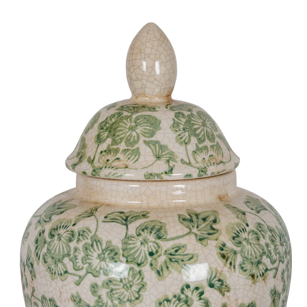 Fern & Bloom Ceramic Ginger Jar