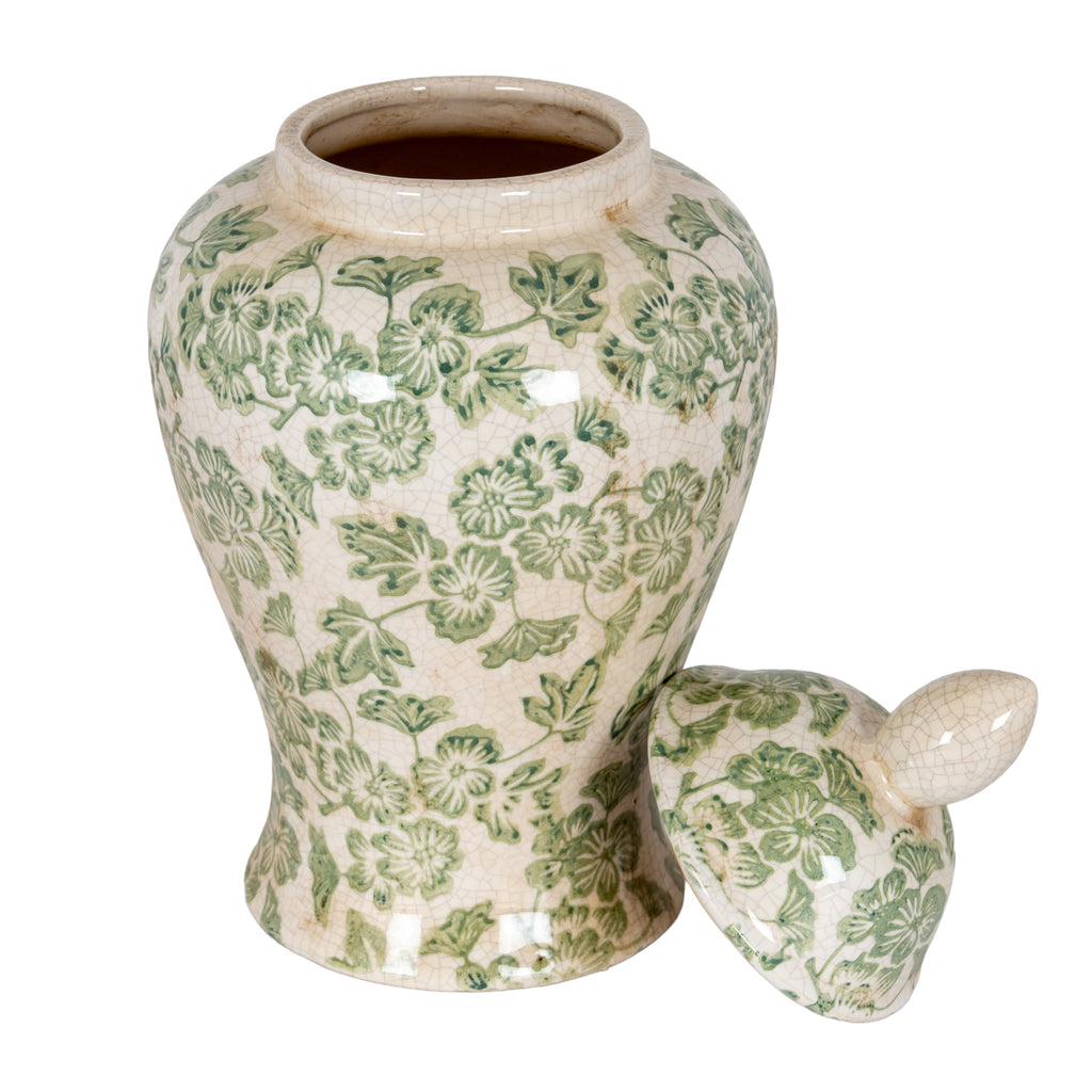Fern & Bloom Ceramic Ginger Jar