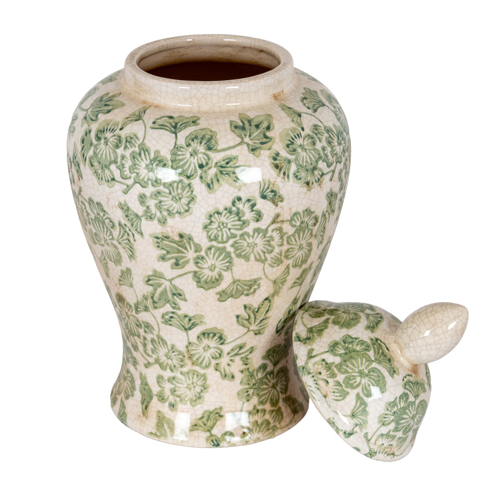 Fern & Bloom Ceramic Ginger Jar