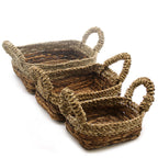 Banana Leaf Banana Leaf & Seagrass Square Basket Set of Three