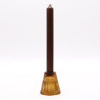 Tealight pressed glass Flip Dinner Candle / Tealight Holder - Antique Amber