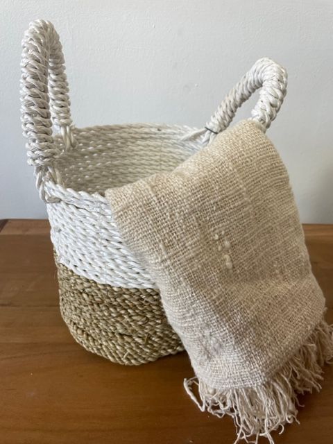 Seagrass Basket Set Natural White