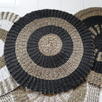 Seagrass Seagrass Round Seagrass Black Tan 1m