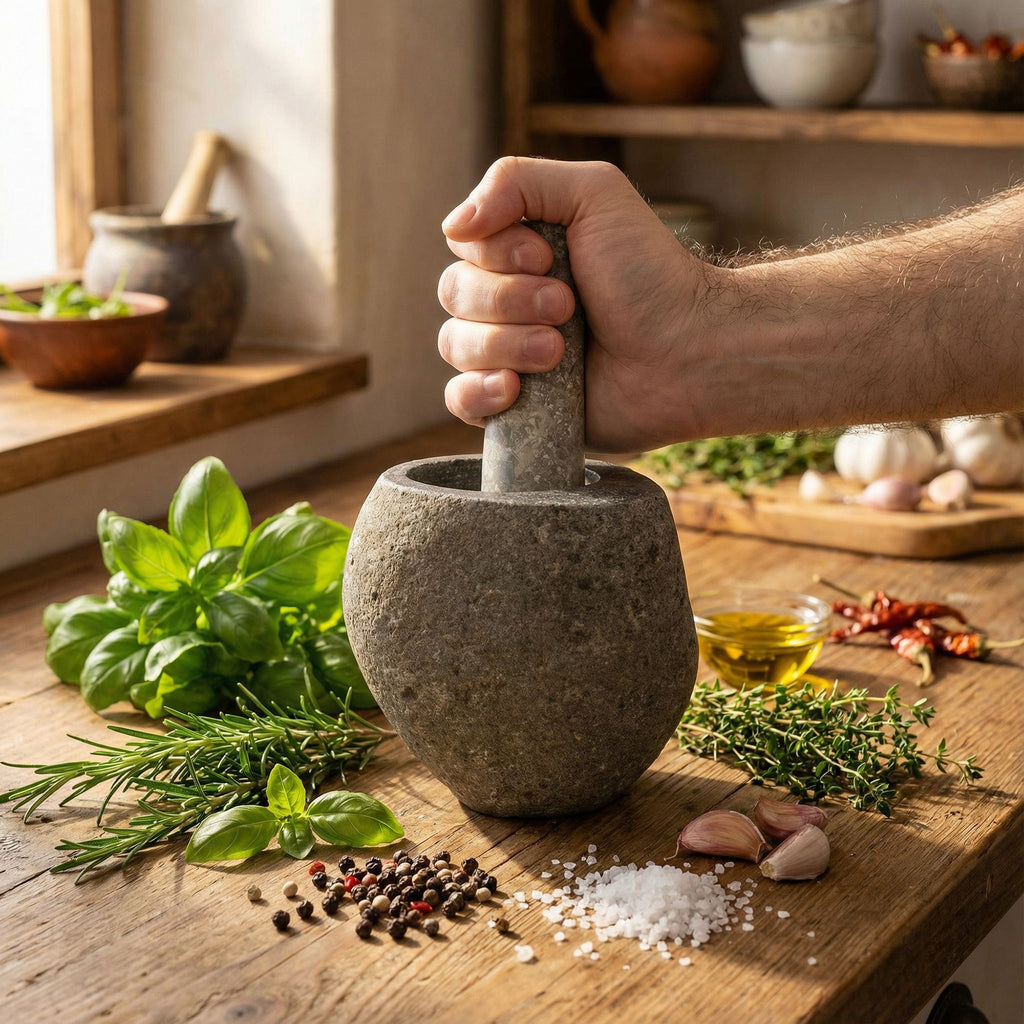 Pestle Medium Natural Riverstone Decorative-Pestle-and-Mortar