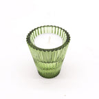 Tealight pressed glass Flip Dinner Candle / Tealight Holder - Garden Jade