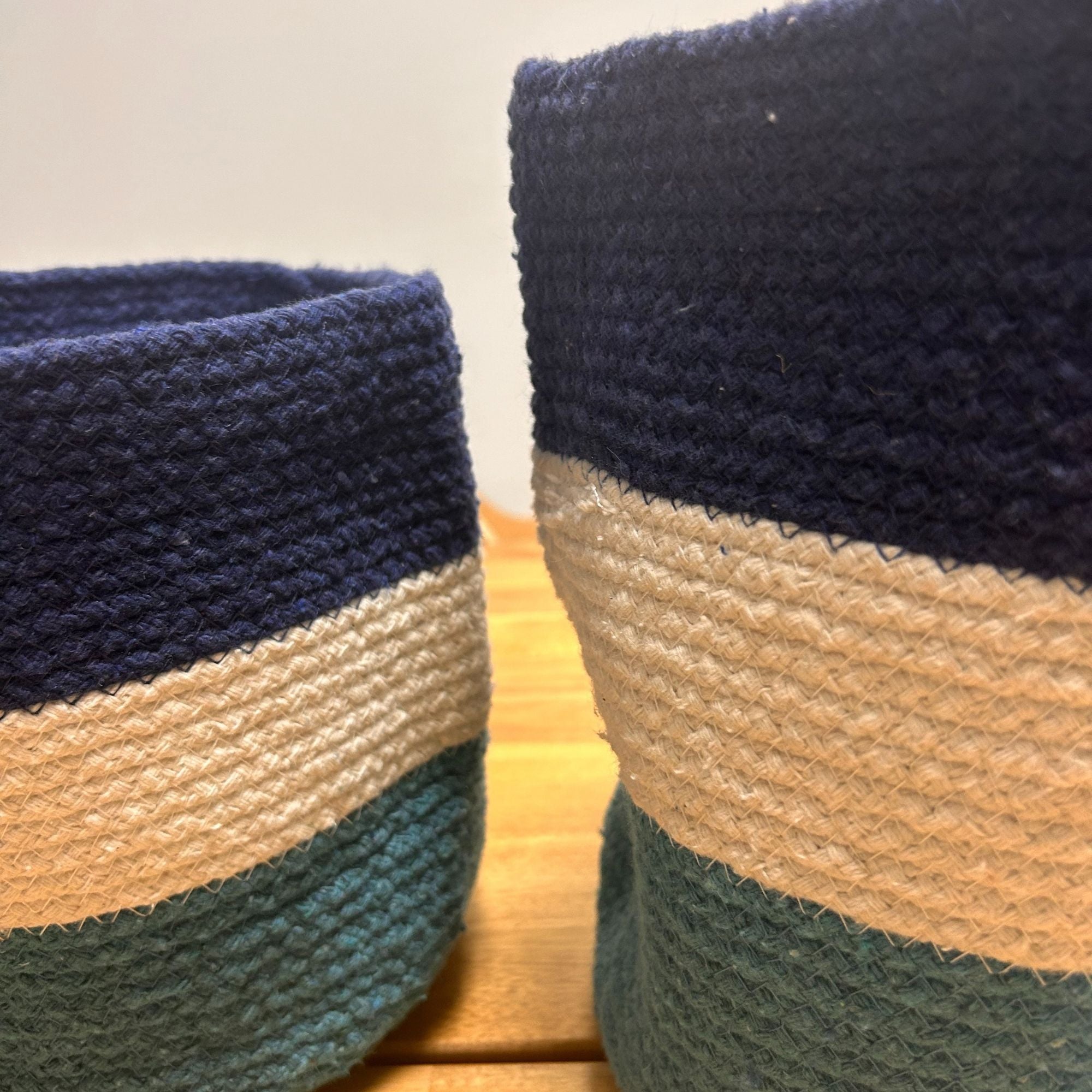 Cotton Set of 3 Evil Eye Jute Rope Baskets Set of Three