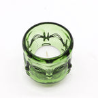 Buddha pressed glass Buddha Faces Candle Jar - Garden Jade