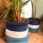 Cotton Set of 3 Evil Eye Jute Rope Baskets Set of Three