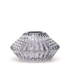 Tealight pressed glass Flower Flip Dinner Candle / Tealight Holder - Midnight Grey Product Image