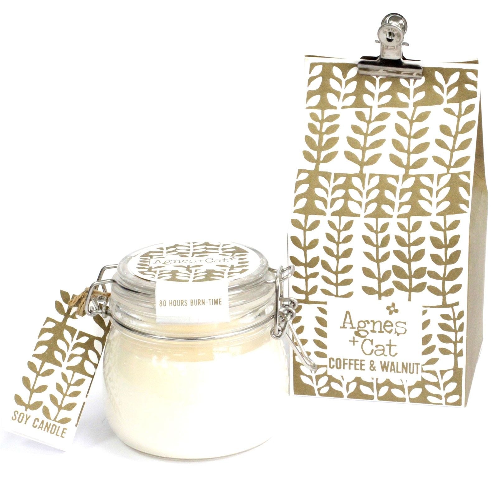 Agnes + Cat Kilner Jar Candle – 400ml - Coffee and Walnut