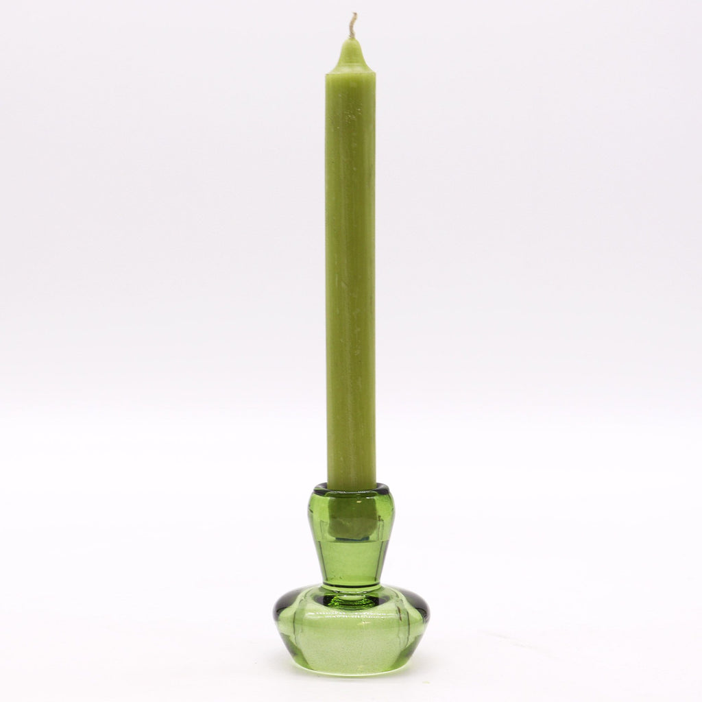 Tealight pressed glass Mushroom Flip Dinner Candle / Tealight Holder - Garden Jade