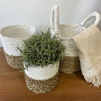 Seagrass Basket Set Natural White