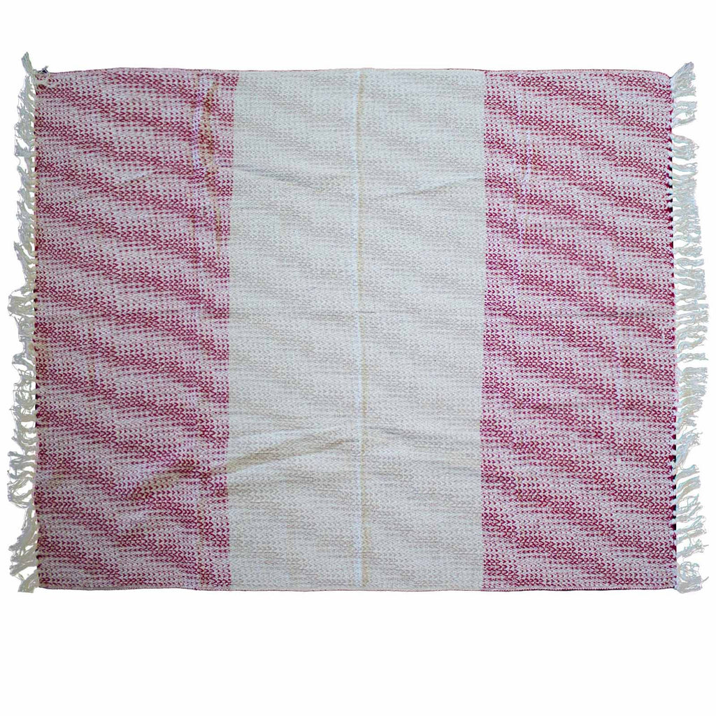 Throw Cotton Boho Comfort Throws - Ruby Two Tone