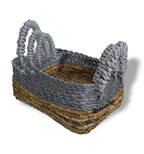 Banana Leaf Banana leaf Square Raffia Basket Set of Three
