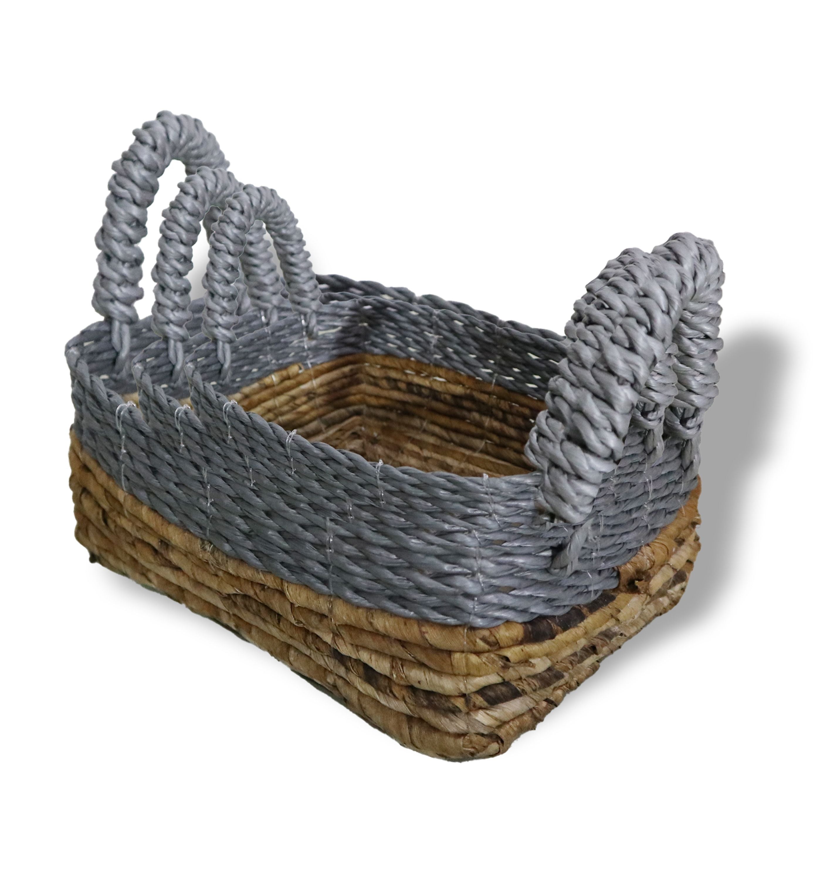 Banana Leaf Banana leaf Square Raffia Basket Set of Three