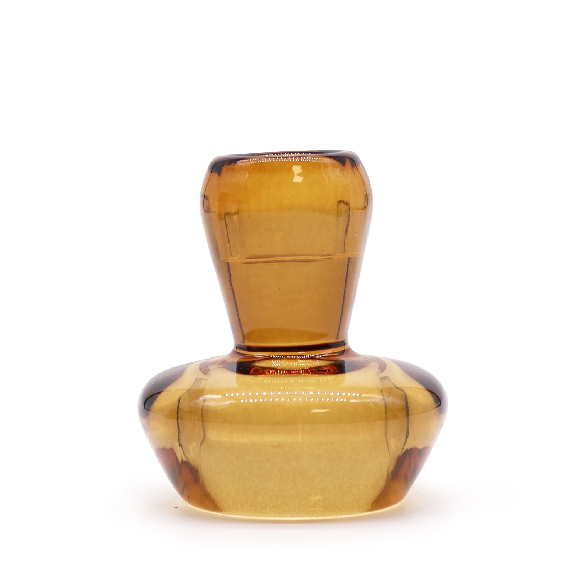 Tealight pressed glass Mushroom Flip Dinner Candle / Tealight Holder - Antique Amber Product Image