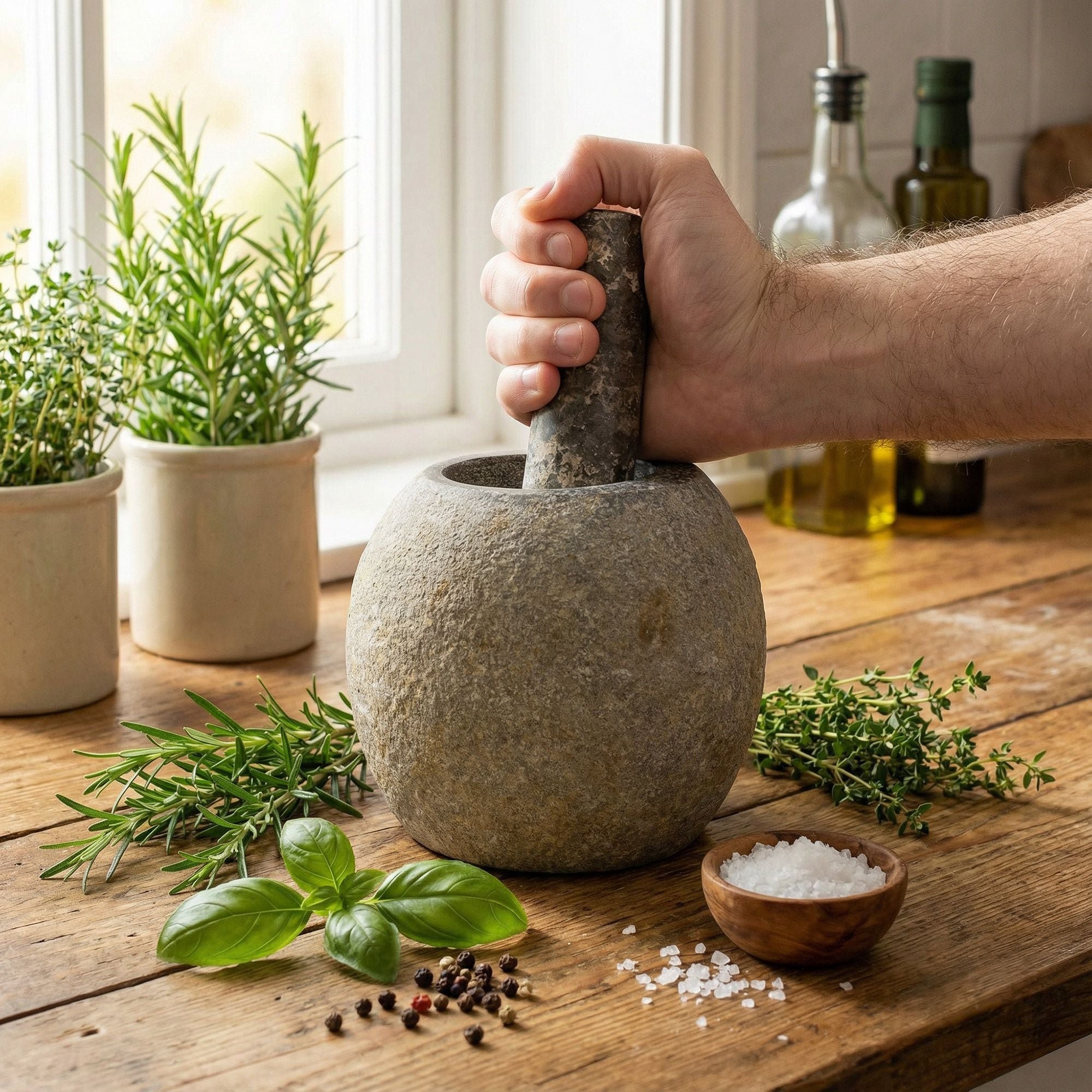 Pestle Large Natural Riverstone Decorative-Pestle-and-Mortar Product Image
