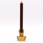 Tealight pressed glass Mushroom Flip Dinner Candle / Tealight Holder - Antique Amber