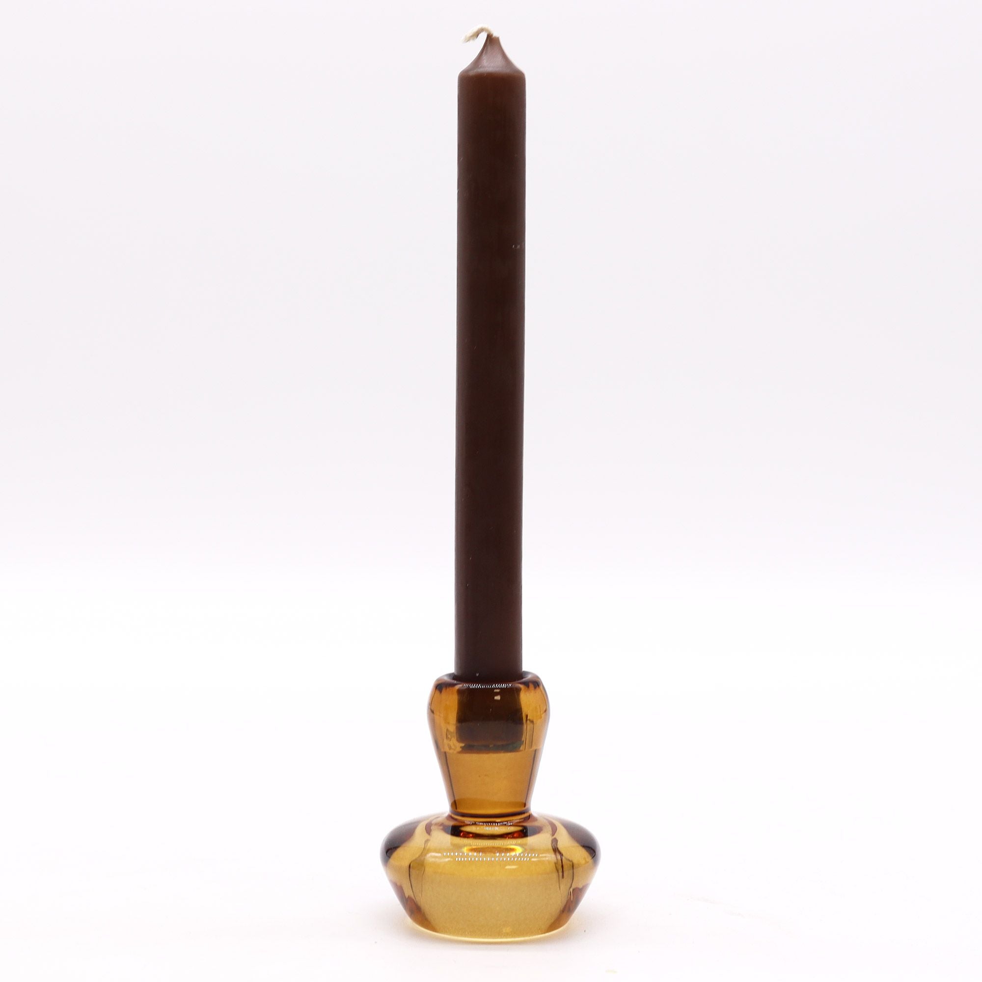 Tealight pressed glass Mushroom Flip Dinner Candle / Tealight Holder - Antique Amber