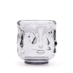 Buddha pressed glass Buddha Faces Candle Jar - Midnight Grey Product Image
