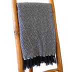 Throw Cotton Boho Comfort Throws - Navy Zigzag Product Image