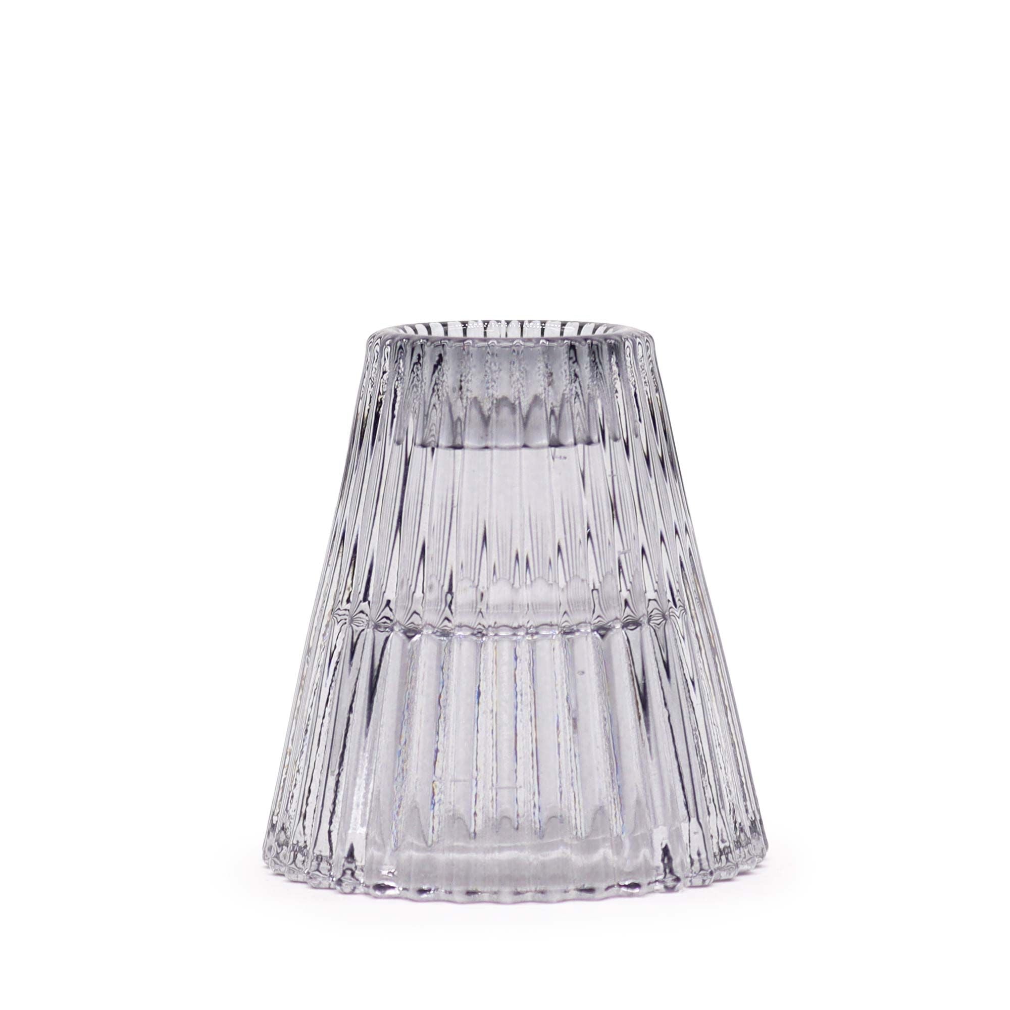 Tealight pressed glass Flip Dinner Candle / Tealight Holder - Midnight Grey Product Image