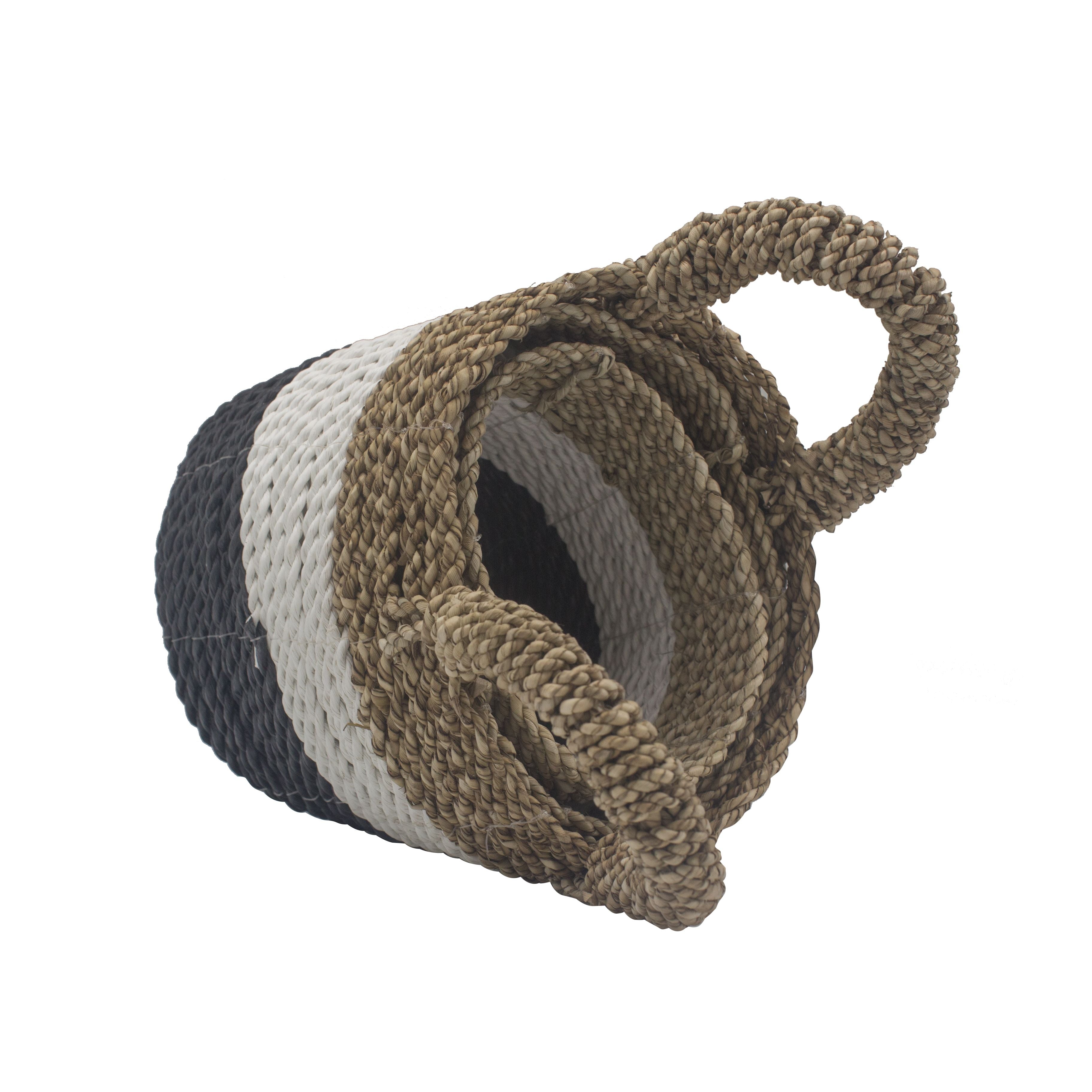 Seagrass Basket Set Orange Natural White