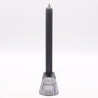 Tealight pressed glass Flip Dinner Candle / Tealight Holder - Midnight Grey