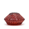 Tealight pressed glass Flower Flip Dinner Candle / Tealight Holder - Vampire Red Product Image