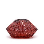 Tealight pressed glass Flower Flip Dinner Candle / Tealight Holder - Vampire Red Product Image