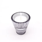 Tealight pressed glass Flip Dinner Candle / Tealight Holder - Midnight Grey