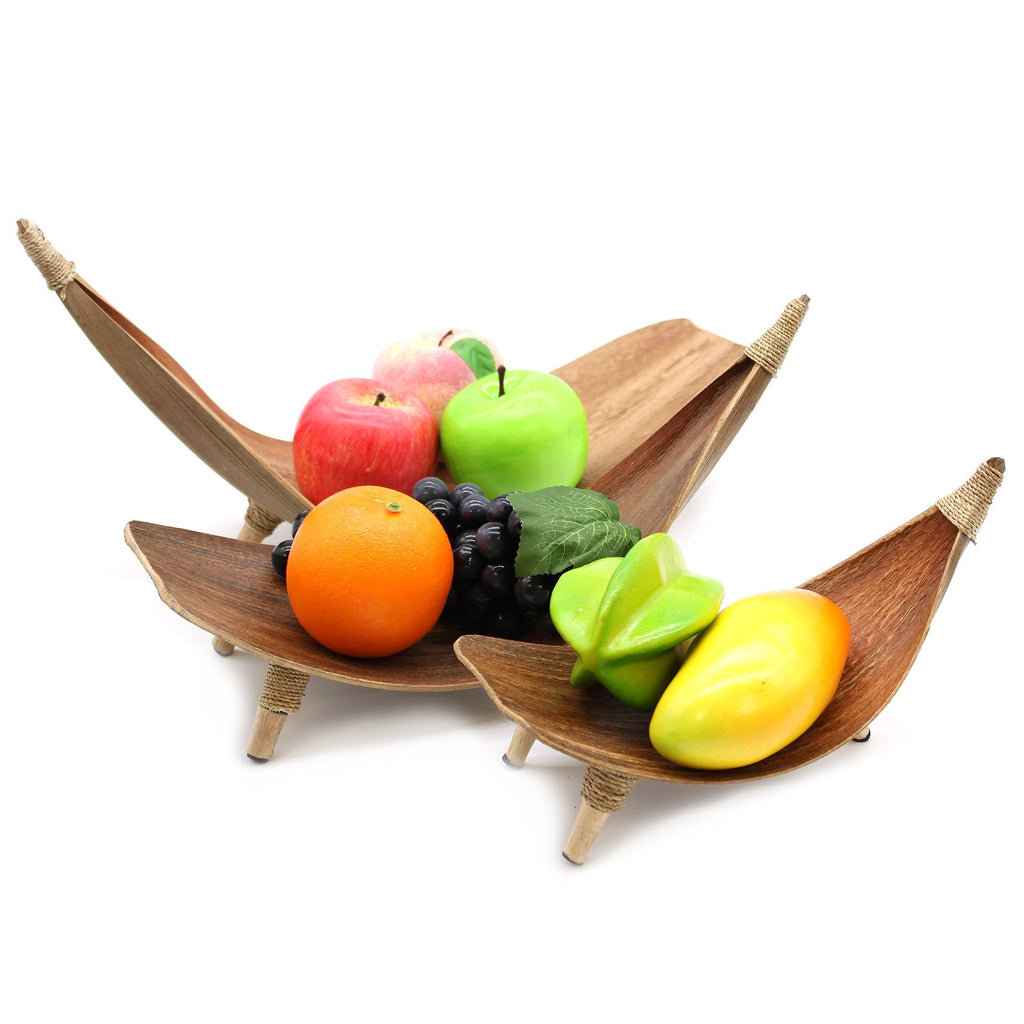 Coconut Coconut Leaf Coconut Leaf Fruit Bowl Set - Natural