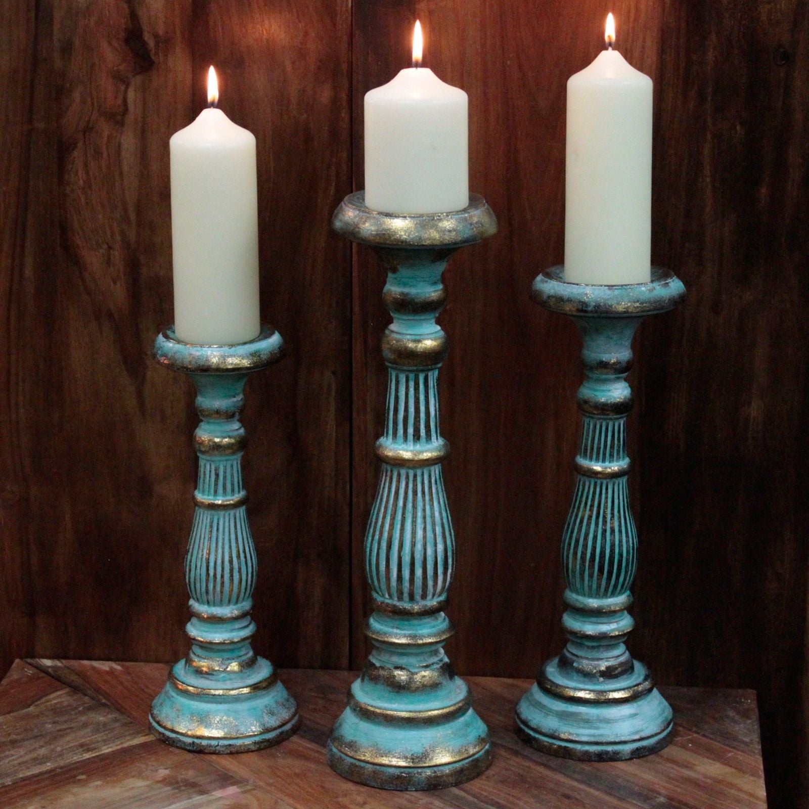 Candle Stand Medium Albasia Wood Candle-Stand