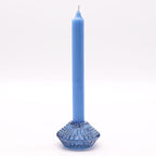 Tealight pressed glass Flower Flip Dinner Candle / Tealight Holder - Royal Blue
