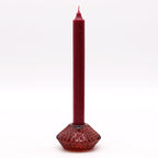 Tealight pressed glass Flower Flip Dinner Candle / Tealight Holder - Vampire Red