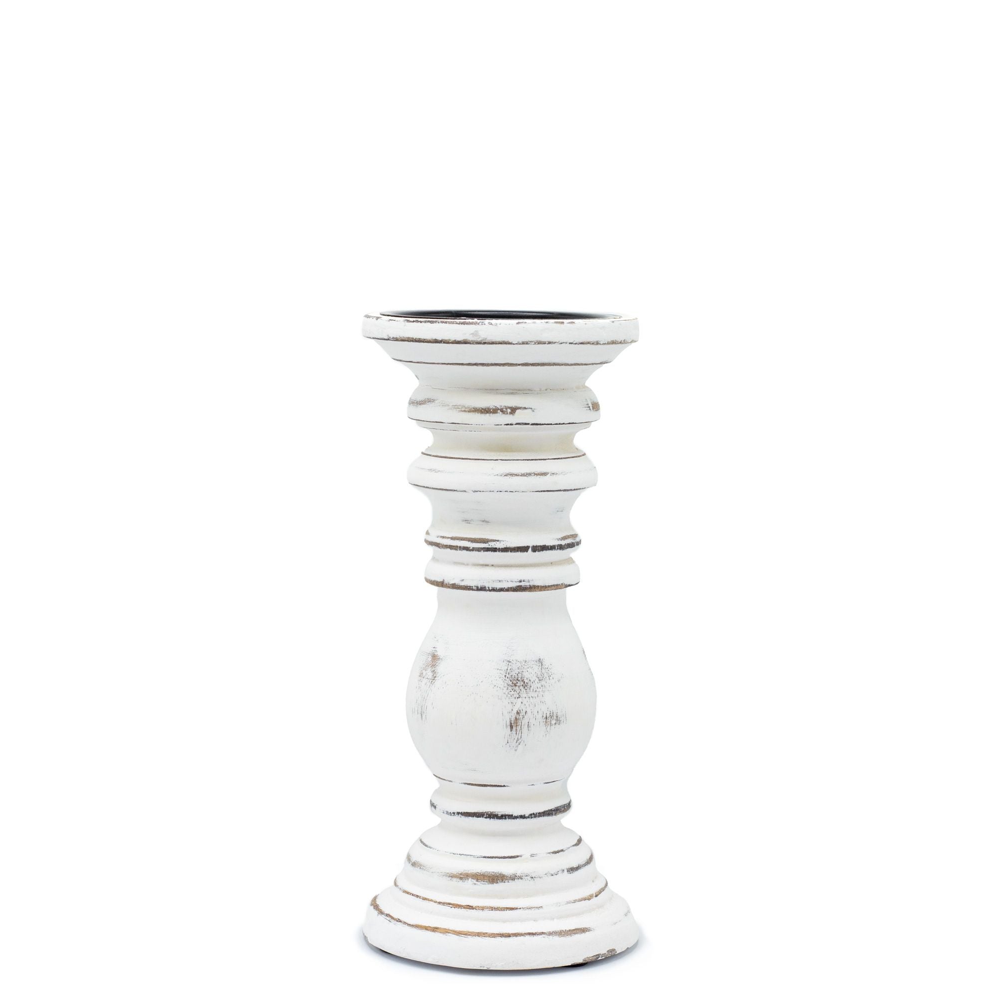 Candle Stand Small Mango Wood Classic Candle Stand - Whitewash - Small Product Image
