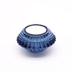 Tealight pressed glass Flower Flip Dinner Candle / Tealight Holder - Royal Blue
