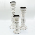 Candle Stand Large Mango Wood Classic Candle Stand - Whitewash - Large