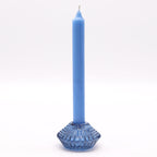 Tealight pressed glass Flower Flip Dinner Candle / Tealight Holder - Royal Blue
