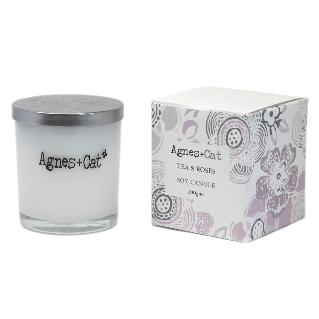 Agnes + Cat Votive Soy Wax Candle - Tea and Roses