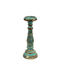 Candle Stand Small Albasia Wood Small Candle Stand - Turquois Gold Product Image