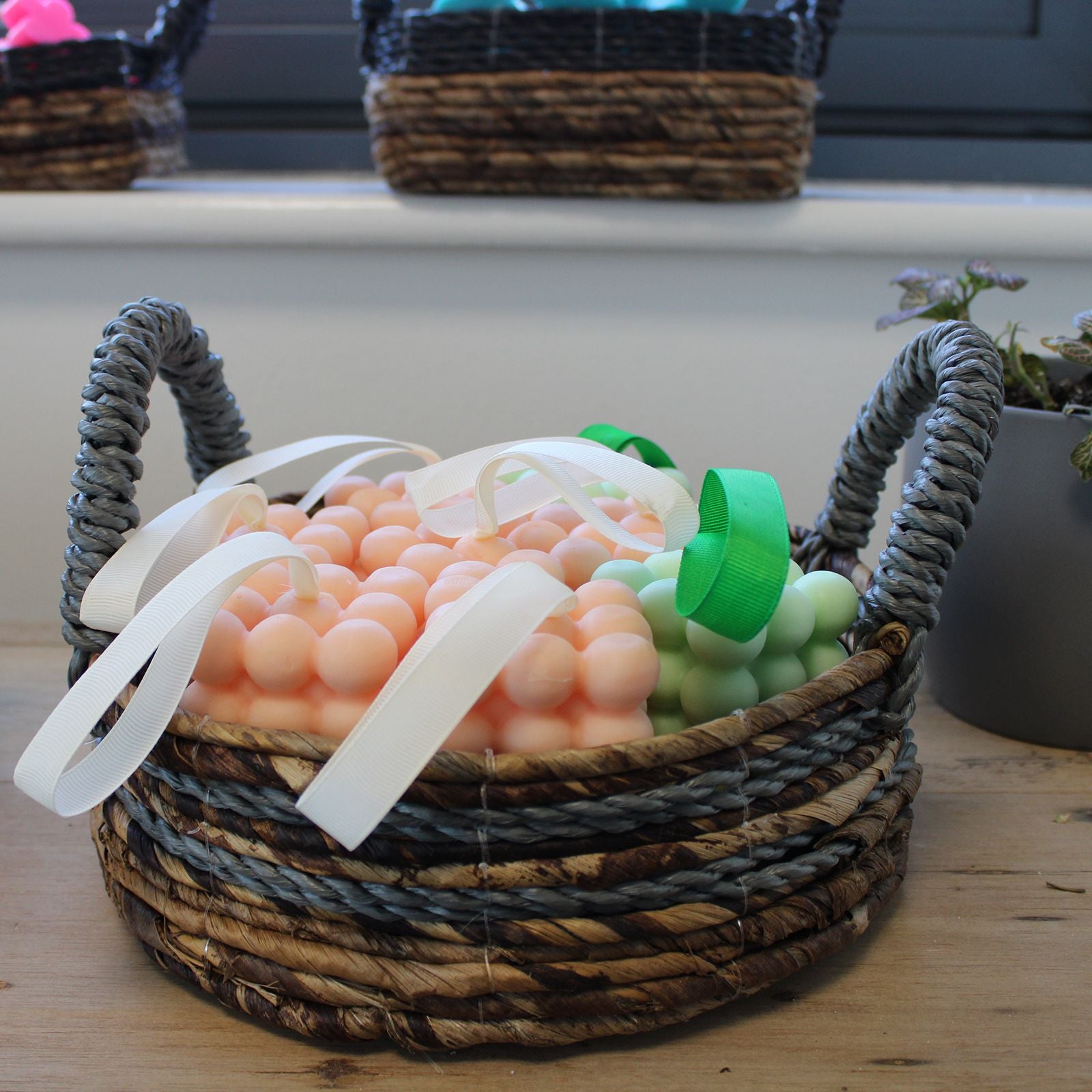 Banana Leaf Banana leaf Raffia Basket Set of 2 Set of Two