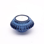 Tealight pressed glass Flower Flip Dinner Candle / Tealight Holder - Royal Blue