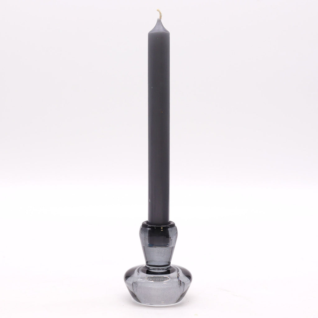 Tealight pressed glass Mushroom Flip Dinner Candle / Tealight Holder - Midnight Grey