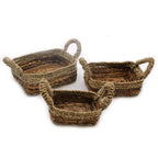 Banana Leaf Banana Leaf & Seagrass Square Basket Set of Three