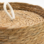 Seagrass Round Baskets with Lids Set of Three