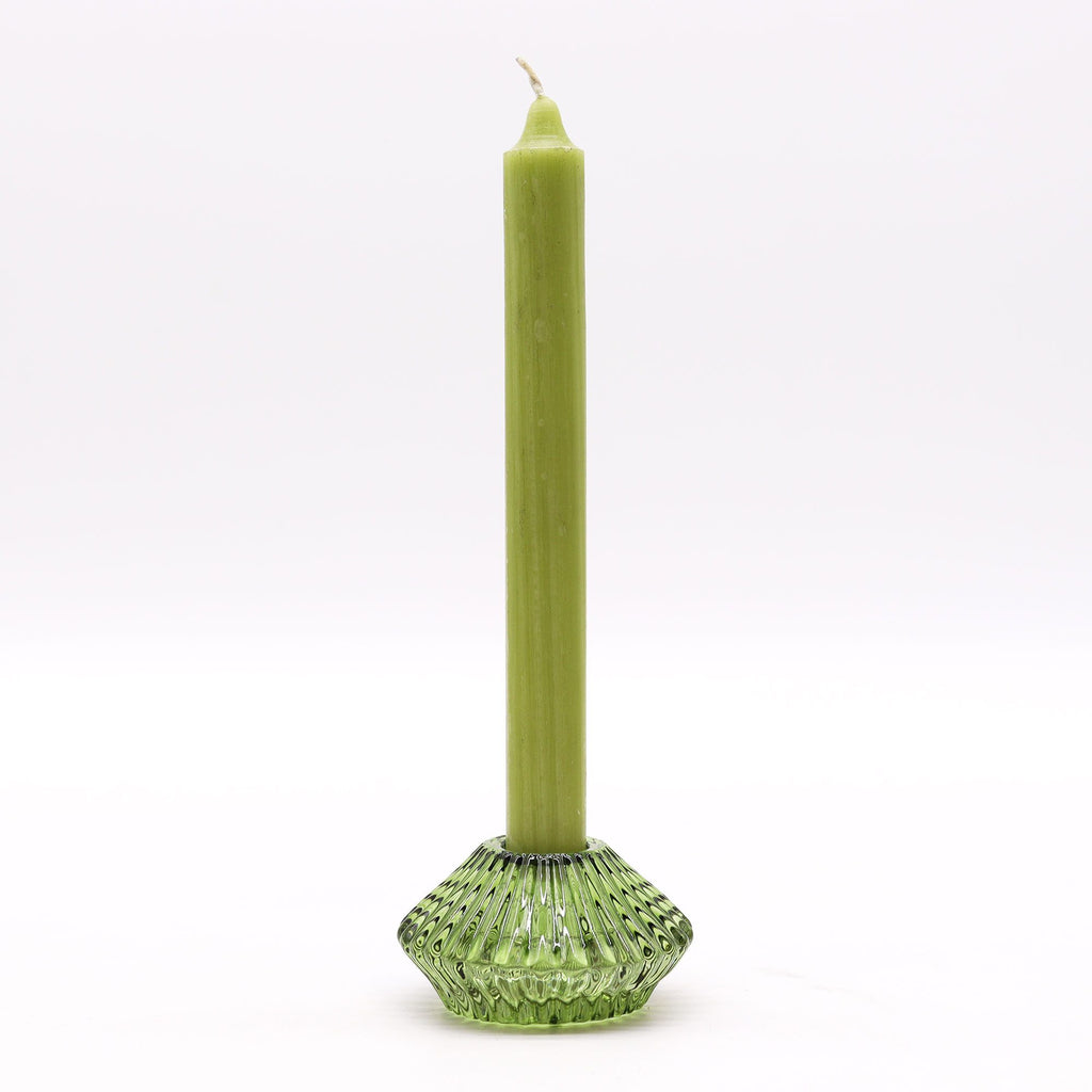 Tealight pressed glass Flower Flip Dinner Candle / Tealight Holder - Garden Jade