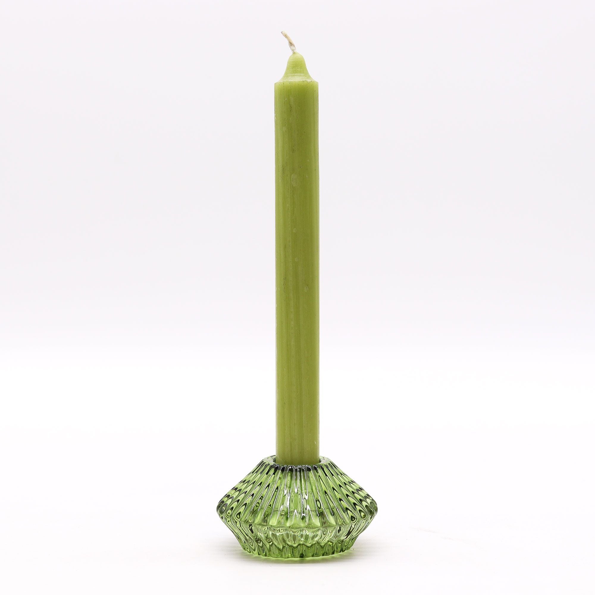 Tealight pressed glass Flower Flip Dinner Candle / Tealight Holder - Garden Jade
